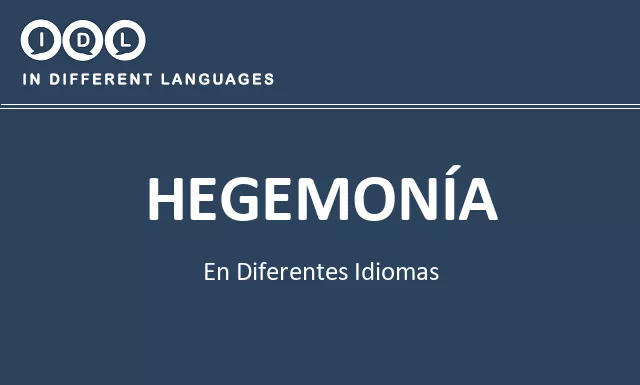 Hegemonía en diferentes idiomas - Imagen