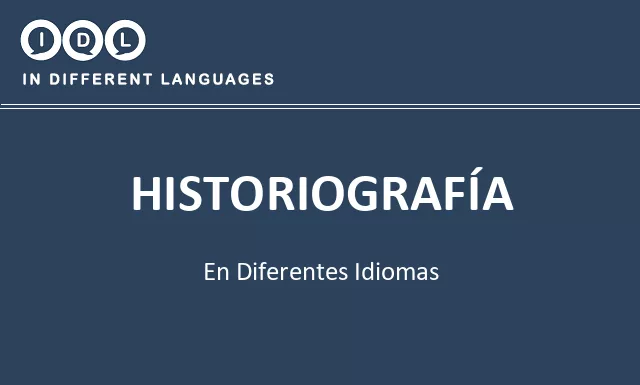 Historiografía en diferentes idiomas - Imagen