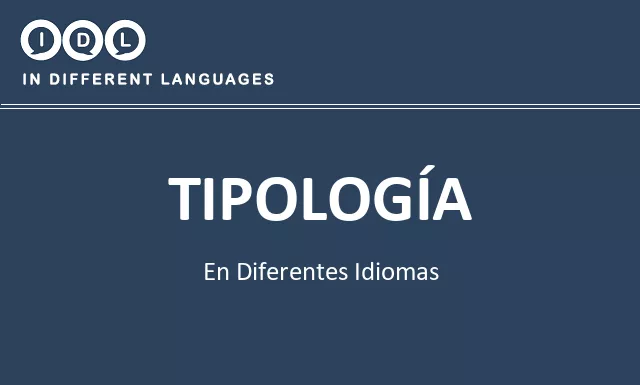 Tipología en diferentes idiomas - Imagen