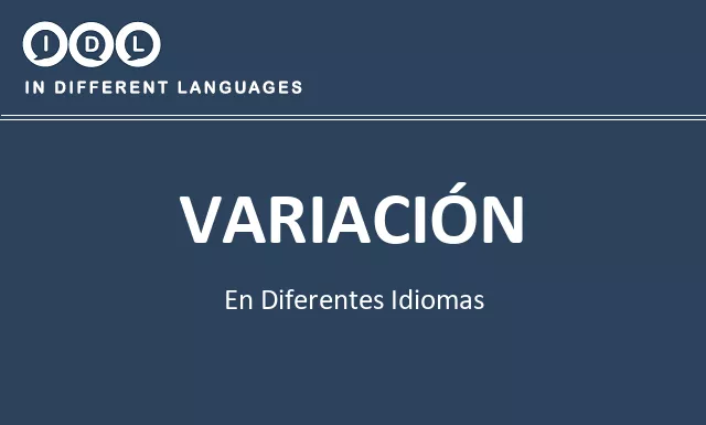 Variación en diferentes idiomas - Imagen