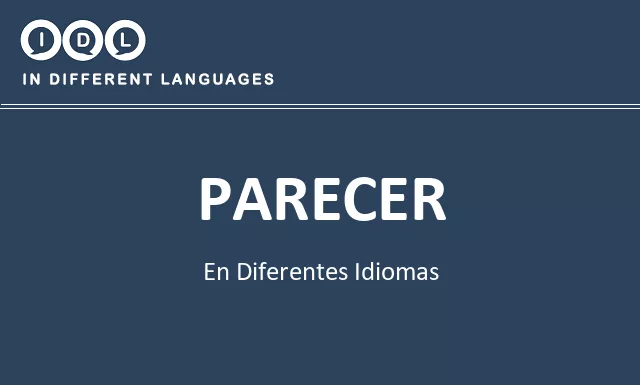 Parecer en diferentes idiomas - Imagen