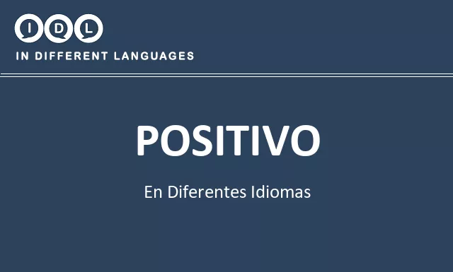 Positivo en diferentes idiomas - Imagen