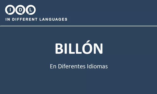 Billón en diferentes idiomas - Imagen