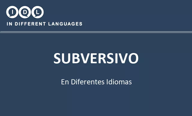 Subversivo en diferentes idiomas - Imagen