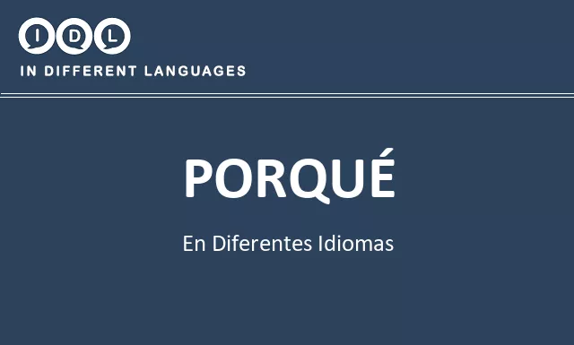 Porqué en diferentes idiomas - Imagen