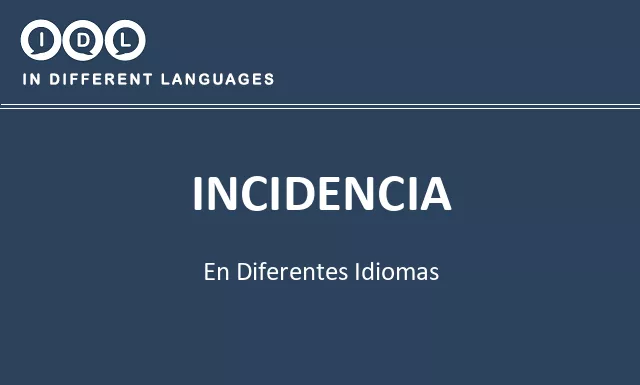 Incidencia en diferentes idiomas - Imagen