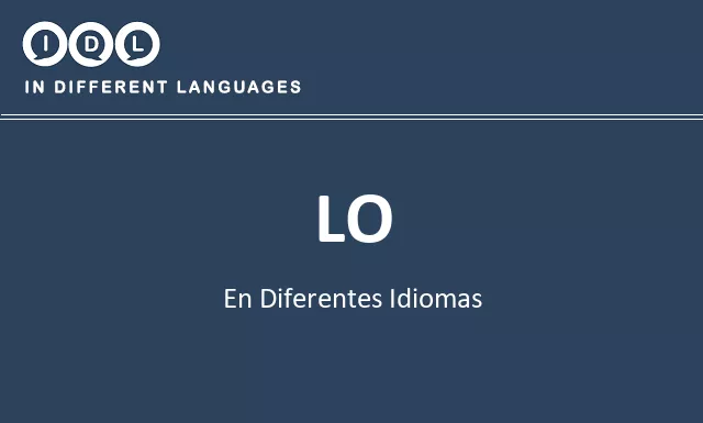 Lo en diferentes idiomas - Imagen