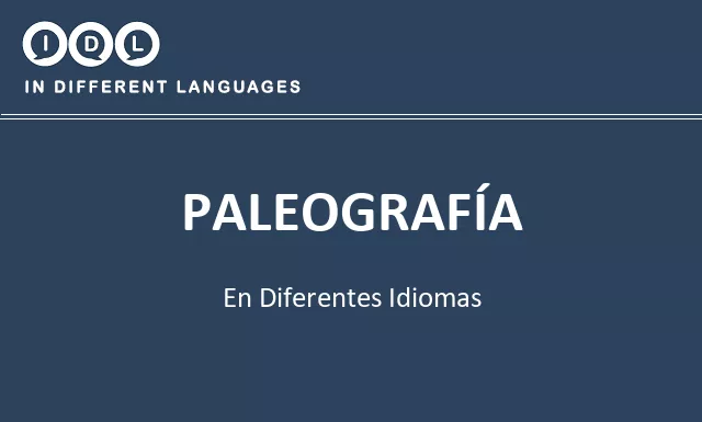 Paleografía en diferentes idiomas - Imagen