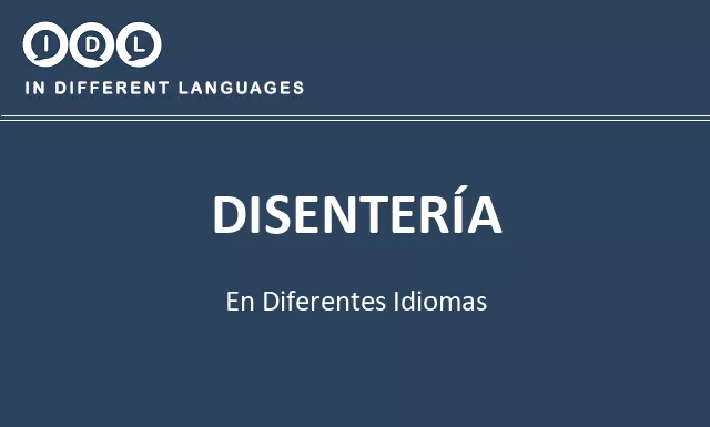 Disentería en diferentes idiomas - Imagen