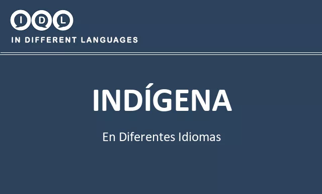 Indígena en diferentes idiomas - Imagen