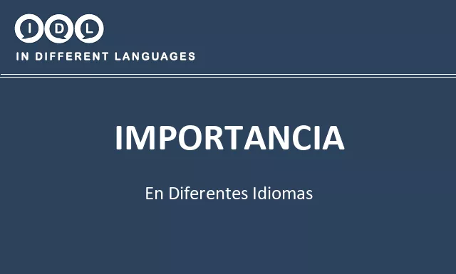Importancia en diferentes idiomas - Imagen