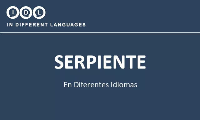 Serpiente en diferentes idiomas - Imagen