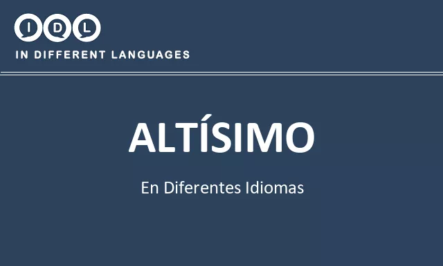 Altísimo en diferentes idiomas - Imagen