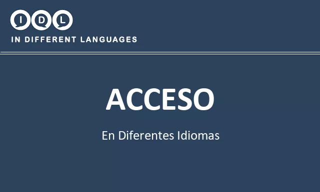 Acceso en diferentes idiomas - Imagen