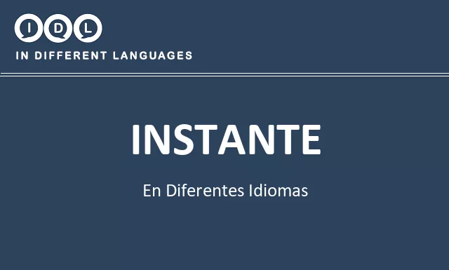 Instante en diferentes idiomas - Imagen