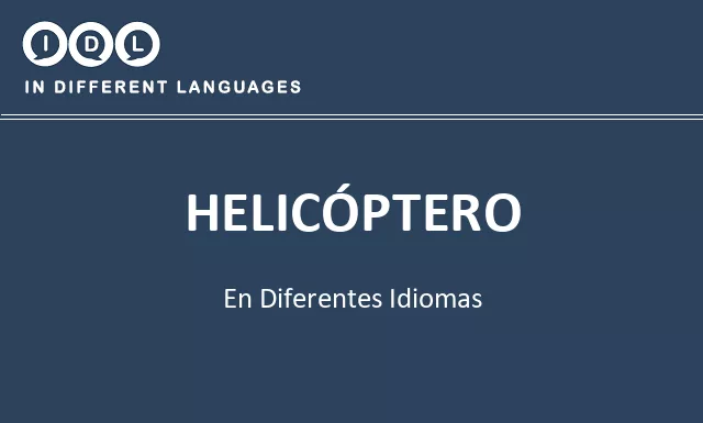 Helicóptero en diferentes idiomas - Imagen