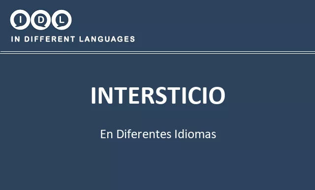 Intersticio en diferentes idiomas - Imagen