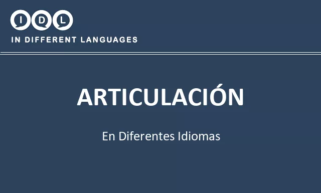 Articulación en diferentes idiomas - Imagen