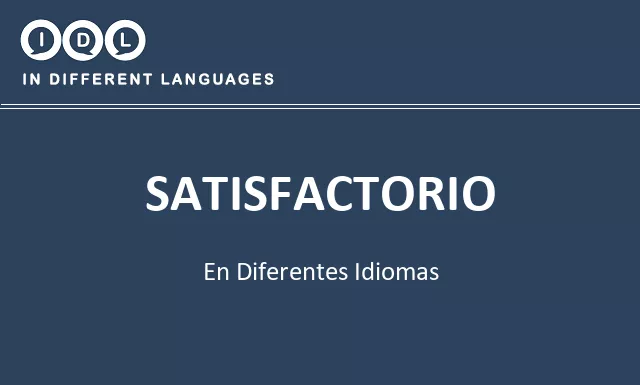 Satisfactorio en diferentes idiomas - Imagen