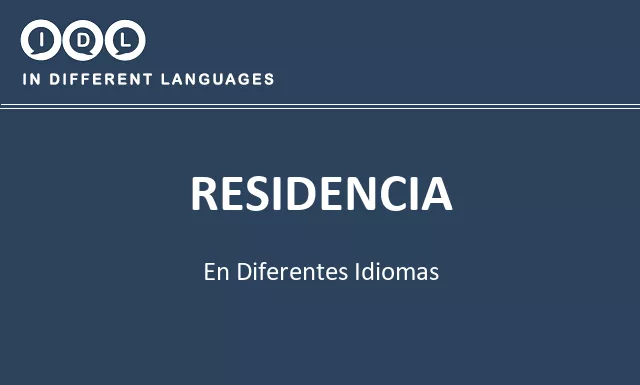 Residencia en diferentes idiomas - Imagen