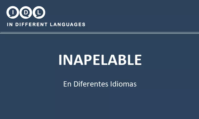 Inapelable en diferentes idiomas - Imagen