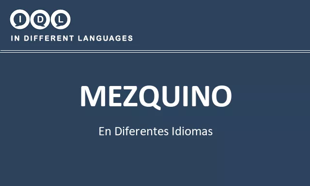 Mezquino en diferentes idiomas - Imagen