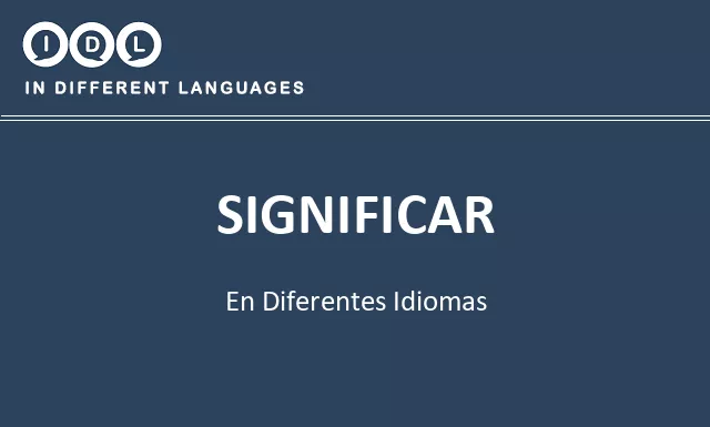 Significar en diferentes idiomas - Imagen