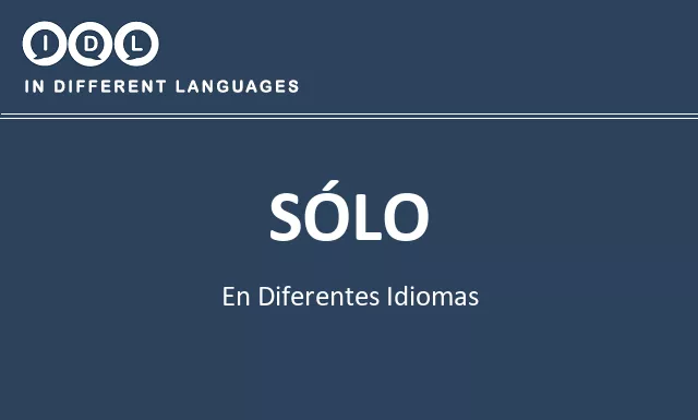 Sólo en diferentes idiomas - Imagen