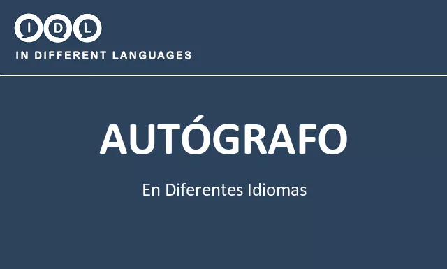 Autógrafo en diferentes idiomas - Imagen