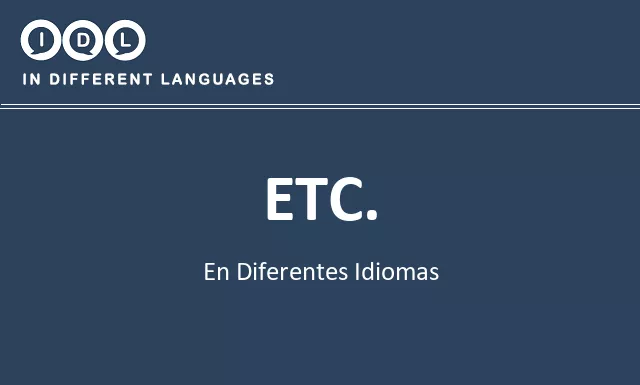 Etc. en diferentes idiomas - Imagen