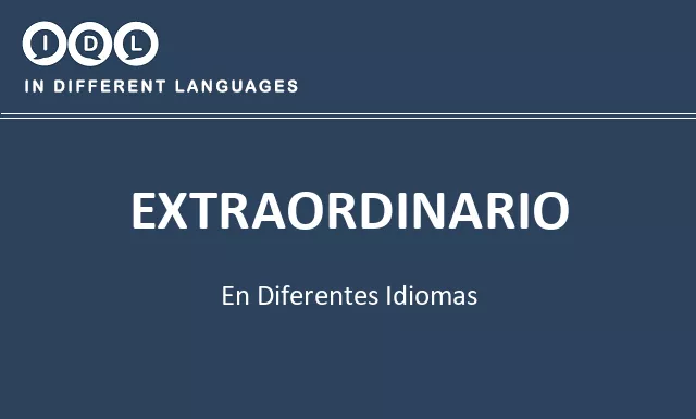 Extraordinario en diferentes idiomas - Imagen