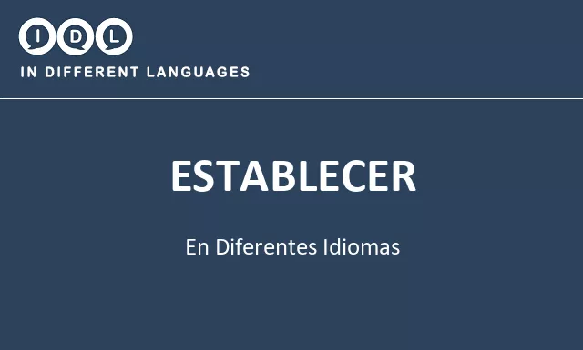 Establecer en diferentes idiomas - Imagen