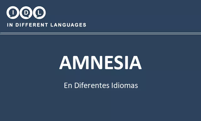 Amnesia en diferentes idiomas - Imagen
