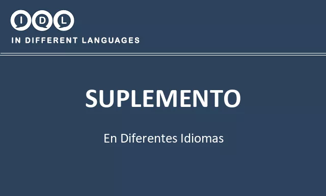 Suplemento en diferentes idiomas - Imagen