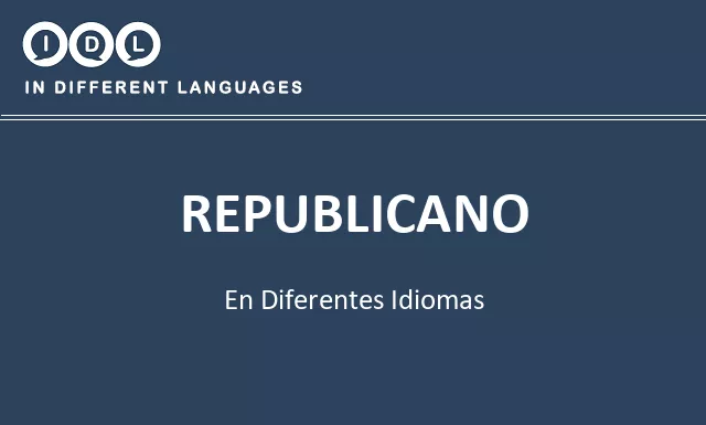 Republicano en diferentes idiomas - Imagen