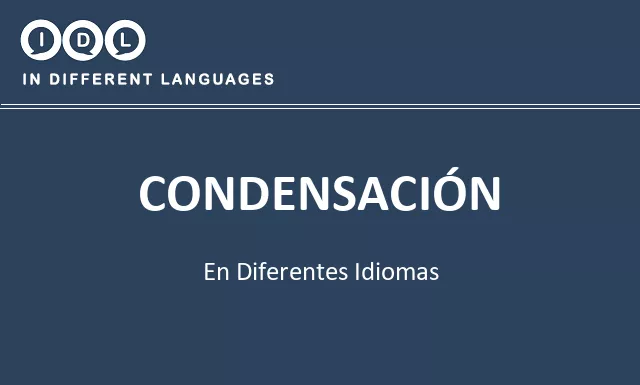 Condensación en diferentes idiomas - Imagen