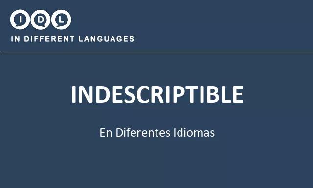 Indescriptible en diferentes idiomas - Imagen