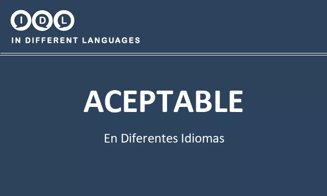 Aceptable en diferentes idiomas - Imagen