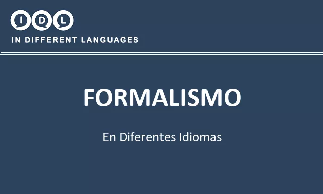 Formalismo en diferentes idiomas - Imagen