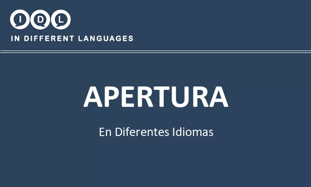Apertura en diferentes idiomas - Imagen
