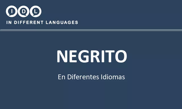 Negrito en diferentes idiomas - Imagen