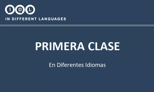 Primera clase en diferentes idiomas - Imagen