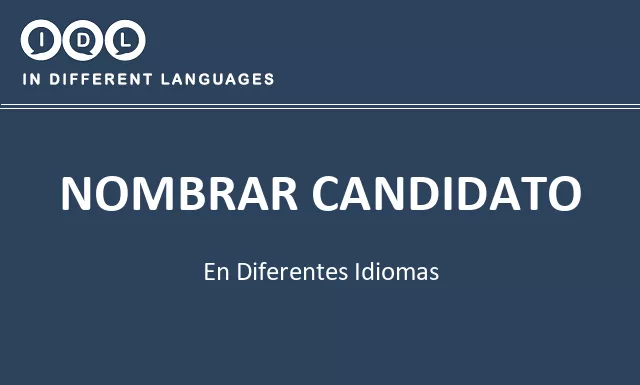 Nombrar candidato en diferentes idiomas - Imagen