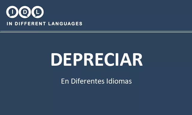 Depreciar en diferentes idiomas - Imagen
