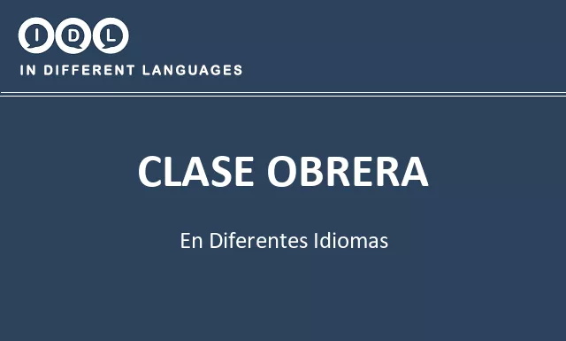 Clase obrera en diferentes idiomas - Imagen