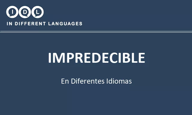 Impredecible en diferentes idiomas - Imagen