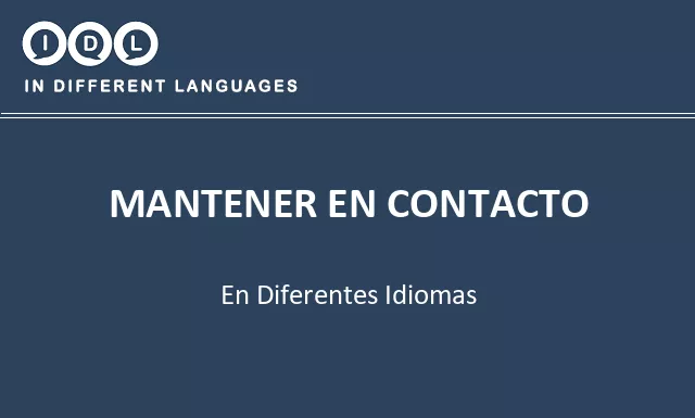 Mantener en contacto en diferentes idiomas - Imagen