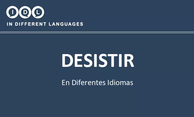 Desistir en diferentes idiomas - Imagen