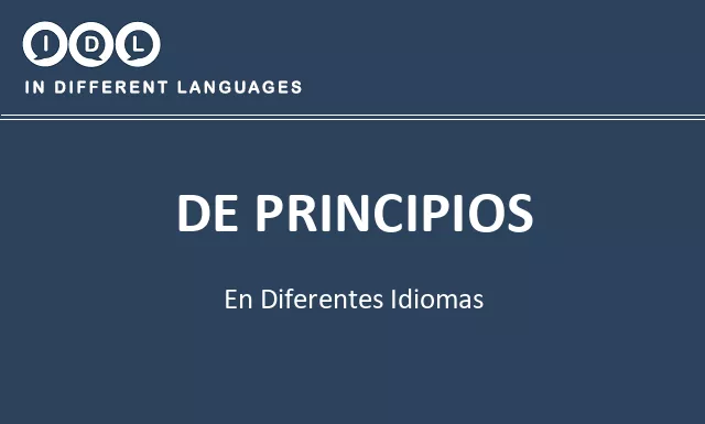 De principios en diferentes idiomas - Imagen