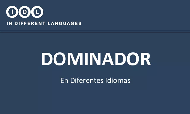 Dominador en diferentes idiomas - Imagen